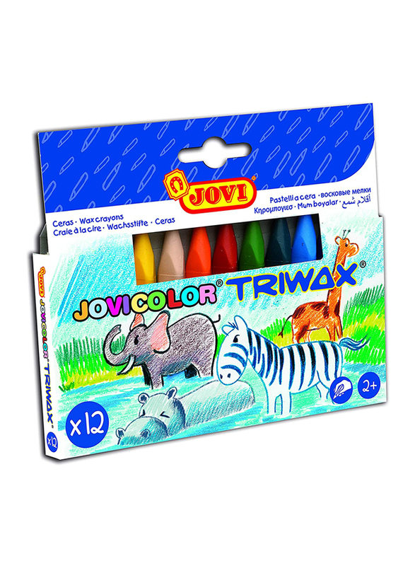 Jovi Jovicolor Triwax Crayons Case, 12 Pieces, Multicolor