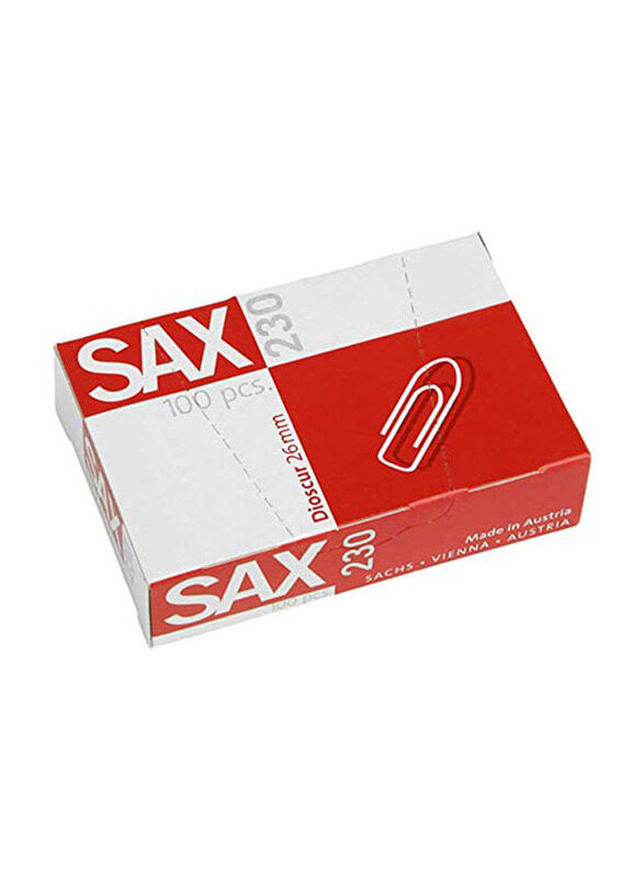 

Sax 230 Paper Clips, 100 Pieces, 26mm, Silver