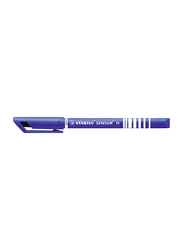 Stabilo 10-Piece Fineliner Sensor M Fountain Pen, 0.7mm, Blue