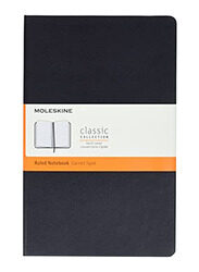 Moleskine Large Ruled-Plain Hard Cover Notebook, 5 x 8.25cm, Blue