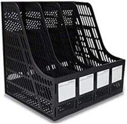 Toppart 4 Row File Desk Organizer, Black