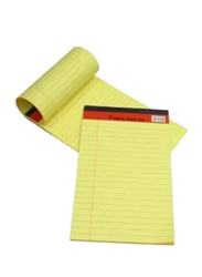 Sinarline Legal Lining Writing Pad, 50 Sheets, A4 Size, 10 Pieces, Yellow