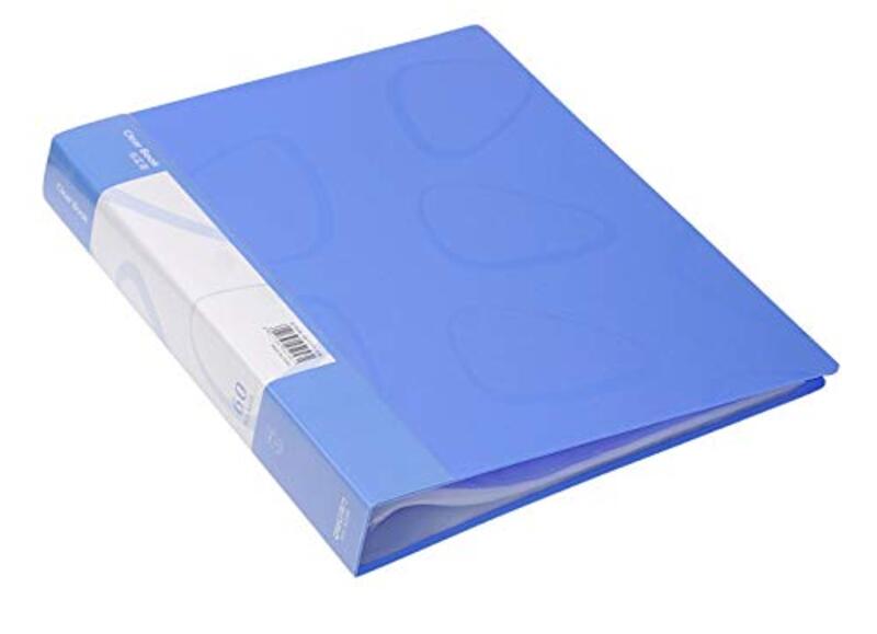 Deli 5256 Protector Presentation Display Book with 60 Pockets, A4 Size, Blue