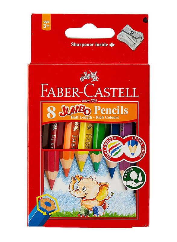 Faber-Castell 8-Piece Jumbo Color Pencils Set, Multicolor