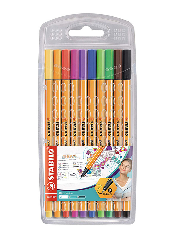 Stabilo 10-Piece Point 88 Fineliner Pen Set, Multicolor