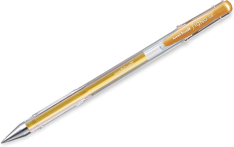 Uniball 6-Piece UM-100 Signo Gel Pen, Gold
