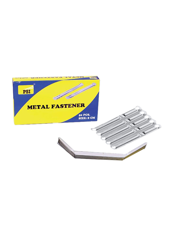 PSI Metal Fastener, 8cm, 50-Piece, Silver