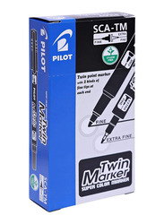 Pilot 12-Piece Twin Marker Set, Sca-tm-b, Black