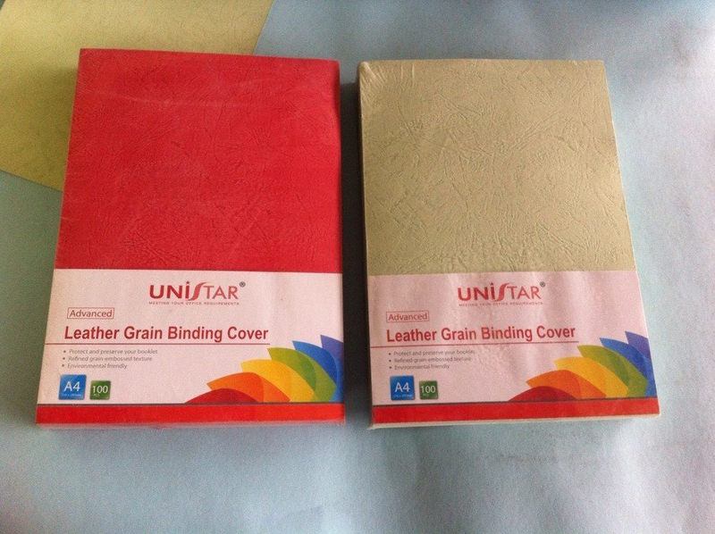 Unistar Embossed 230GSM Binding Sheets, 100 Pieces, A4 Size, Multicolor