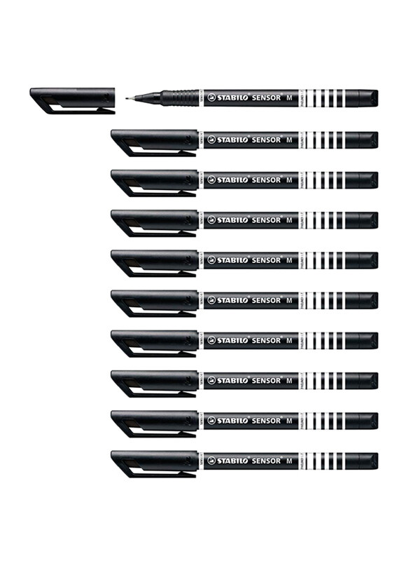 

Stabilo 10-Piece Sensor M Fineliner Pen Set, Black