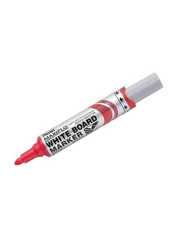 Maxiflo 12-Piece Whiteboard Marker Bullet Tip, Red