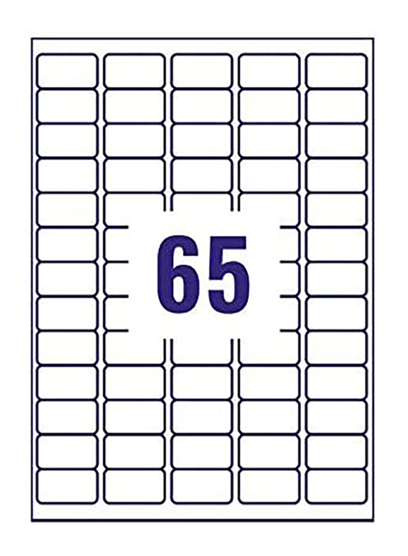 إكسيلينت ملصقات ليزر زاوية دائرية ، A4 ، 65 ملصق / ورقة ، 38.1 × 21.2 مم ، متعدد الألوان