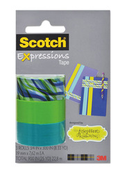 Scotch 3M Expressions Magic Tape, 3/4 x 300-inch, 3 Pieces, C214-3PK-JK2, Assorted