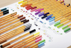 Stabilo 6-Piece Fineliner Rollerball Pen, 0.4mm, Multicolor