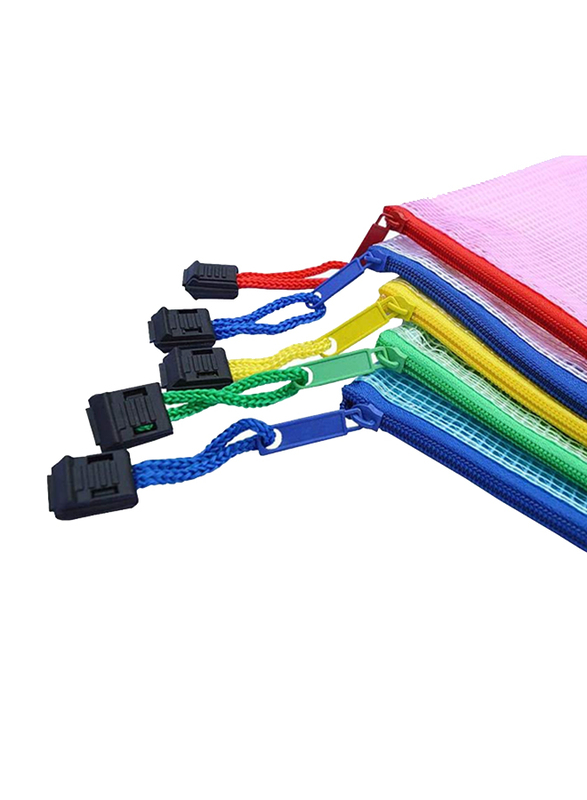 Coohome 3-Piece Waterproof Plastic Zipper Paper File Folder Book Pencil Pen Case Bag, Multicolor