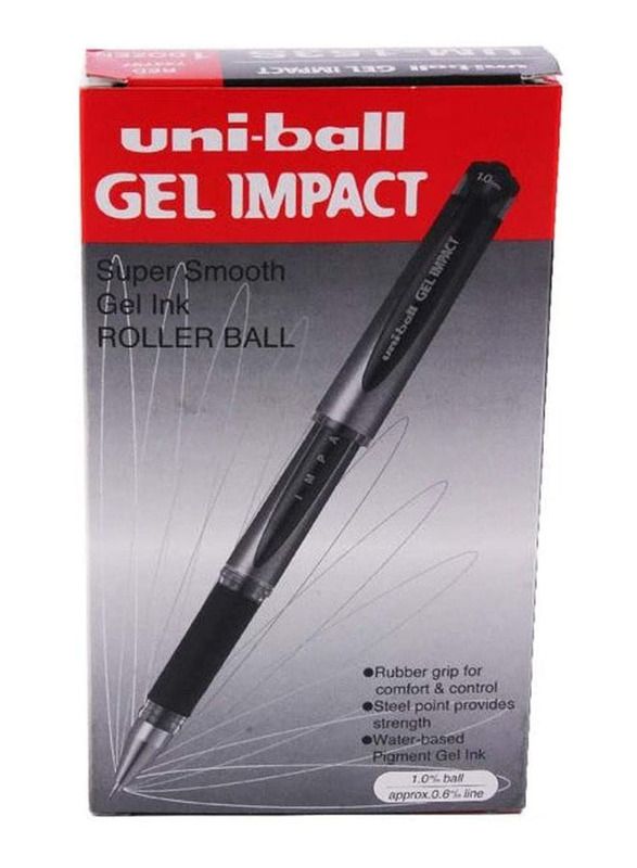 Uniball 12-Piece Gel Impact UM-153S Rollerball Pen Set, 1.0mm, Red