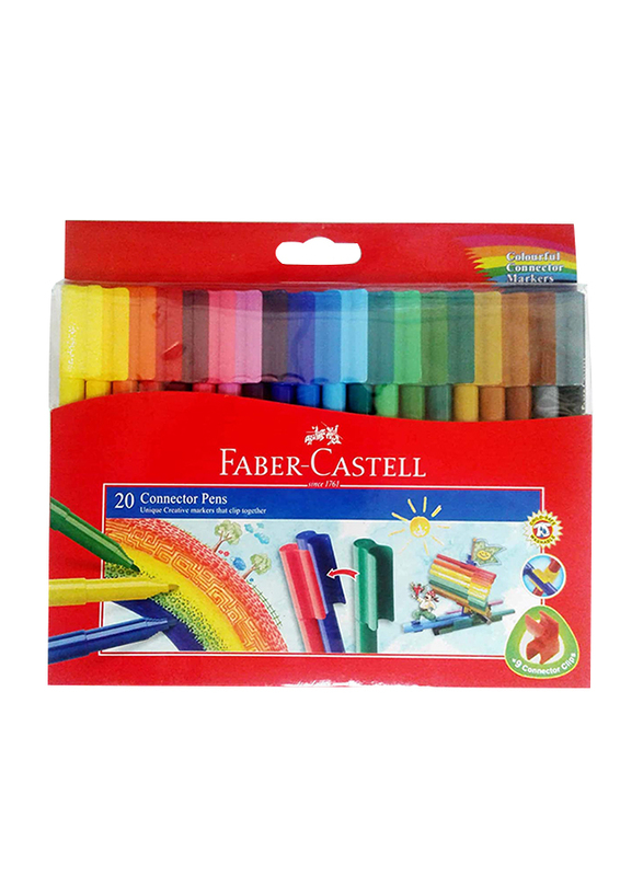 Faber-Castell 20-Piece Coloring Connector Pen Set, Multicolor