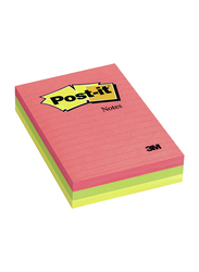 بوست إت أوراق ملاحظات لاصقة 660-3AN مجموعة كيب تاون ، 10.6 × 15.24 سم ، 3 × 100 ورقة ، متعدد الألوان