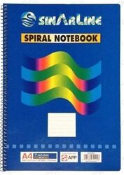 Sinarline Spiral Notebook, 70 Sheets, 1 x 6 inch, A4 Size, Blue