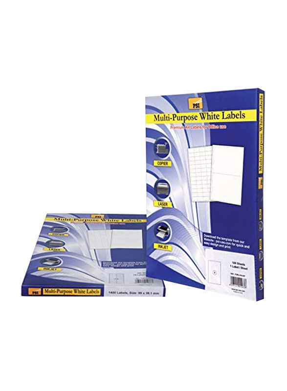 

PSI Multipurpose Label, 10.5 x 14.8cm, 100 Sheets, White