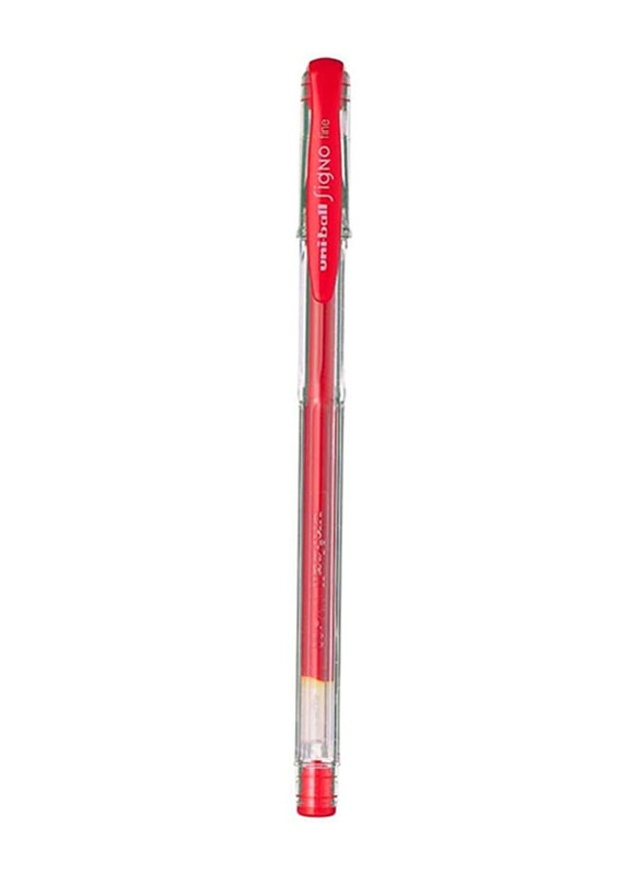 Mitsubishi 12-Piece Uni-Ball Signo Roller Ball Pen Set, 0.7mm, MI-UM100-RD-D12, Red