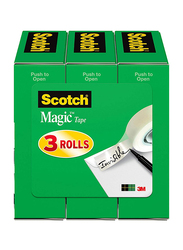 Scotch Magic Tape, 3/4 x 1296 Inches, 3 Rolls, 810-3PK, Transparent