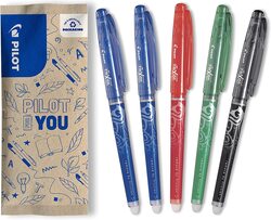 Pilot 5-Piece Frixion Point Erasable Rollerball Tip Pen, 0.5mm, FLW538622, Blue/Green/Red/Black