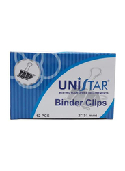 Unistar Binder Clips, Black