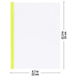 Deli Sliding Bar Presentation Folders, A4 Size, 10 Pieces, Yellow/Clear