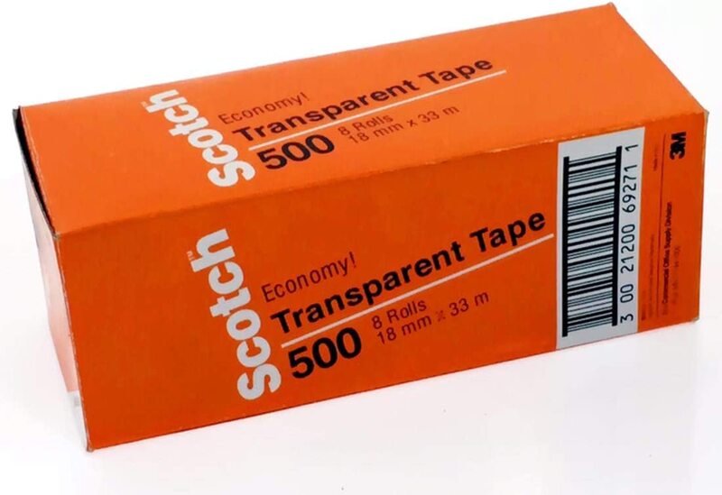 3M 500 Scotch Transparent Tape, 18 x 33m, OS-PM001-3A, 8 Rolls,