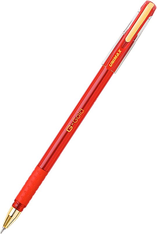 Unimax 50-Piece Gigis G-Gold Ballpoint Pen, 0.7mm, Red