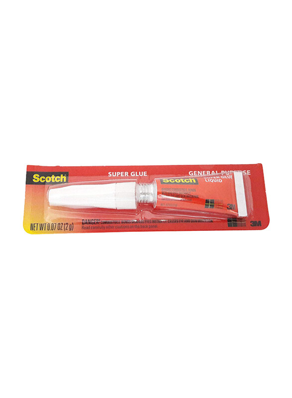 

Scotch 3M Super Glue Liquid, AD117, 2gm, White/Red