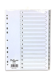 Deluxe Amt 47415 Plastic 1-15 with Number Divider, A4 1-15, Grey