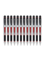 Uniball 12-Piece Signo Impact Gel Pen Set with Rubber Grip, 1.0mm, Red