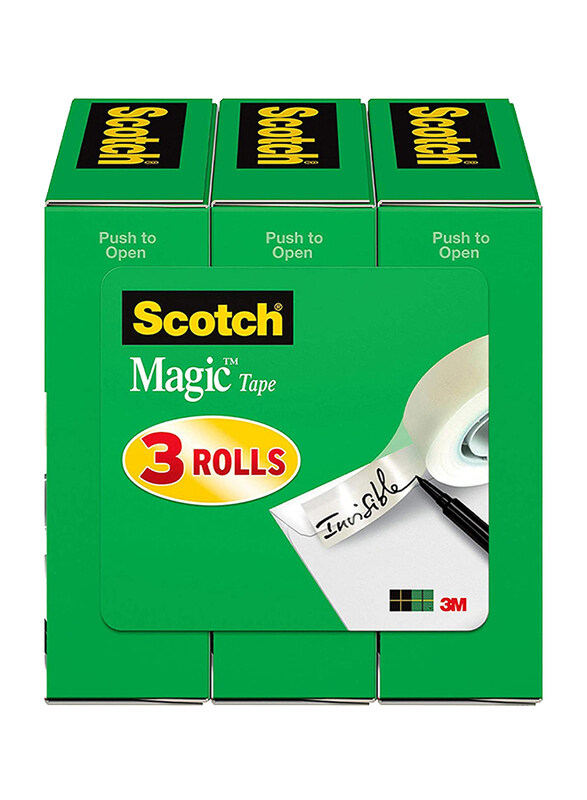 

Scotch Magic Tape, 3/4 x 1296 Inches, 3 Rolls, 810-3PK, Transparent