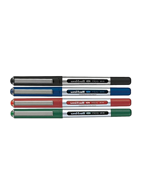 يونيبول طقم أقلام حبر سائل مكون من 4 قطع ، 0.5 مم ، UB-150 متعدد الألوان