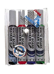 Pentel 4-Piece Maxiflo Whiteboard Bullet Point Marker, MWl5-4, Multicolour