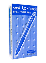 Uniball 12-Piece SN-100(10) Laknock Retractable Ballpoint Pen, 1.0mm, Blue