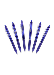 Pilot 6-Piece Frixion Clicker Retractable Erasable Gel Ballpoint Pens, Blue