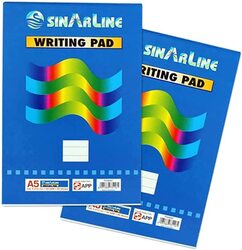 Sinarline Writing Pad, Pack of 3 x 80 Sheets, A5 Size, White