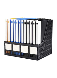 Toppart 4 Row File Folder Mesh Storage Box, Black
