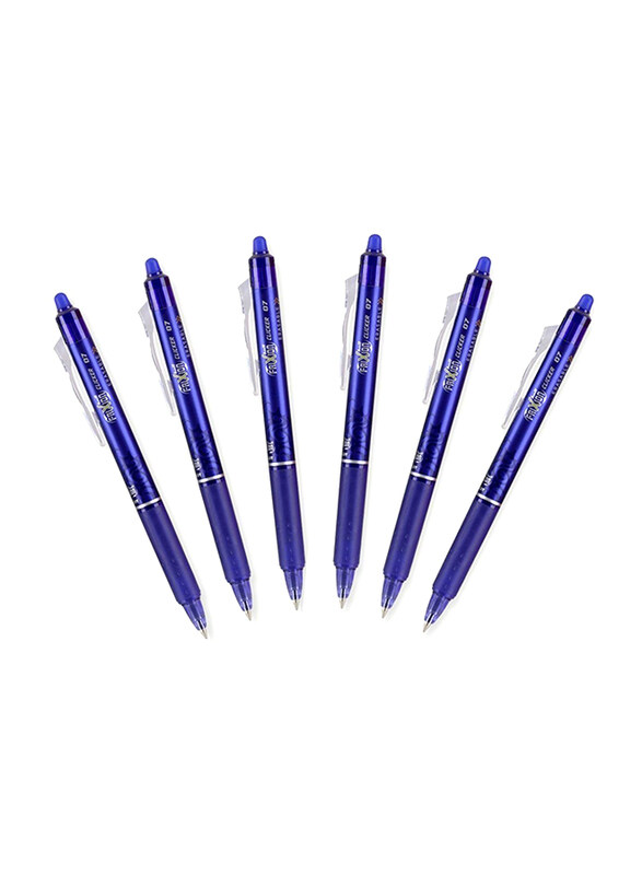 

Pilot 6-Piece Frixion Clicker Retractable Erasable Gel Ballpoint Pens, Blue