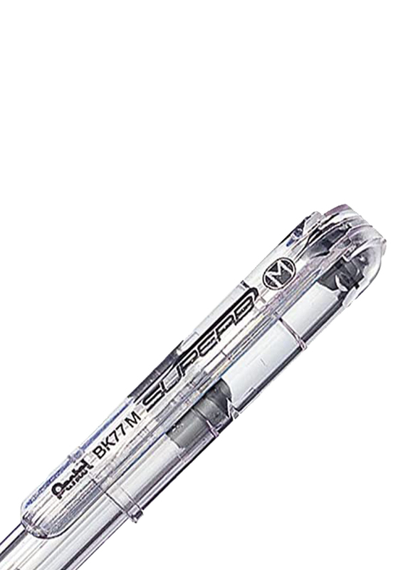 Pentel 12-Piece BK77M-A Superb Ballpoint Pen, 0.5mm, Black