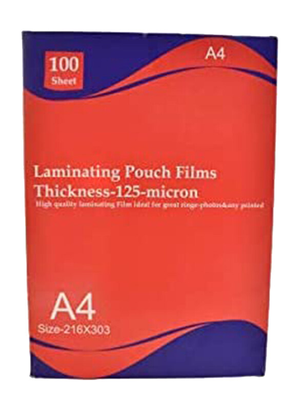 

Deluxe AMT Lamination Pouch Film, A4 Size 125 Micron, Clear