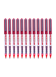 يونيبول 12 قطعة طقم أقلام مايكرو رولر آي ، 0.5 مم ، UB150 أحمر