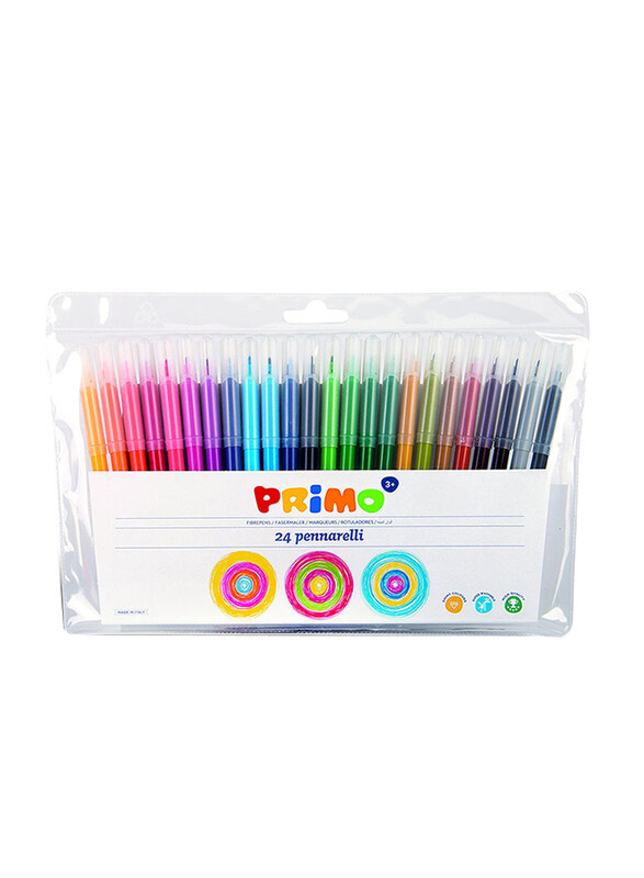 

Primo 24-Piece Fiber Pens in Plastic Wallet, Multicolor