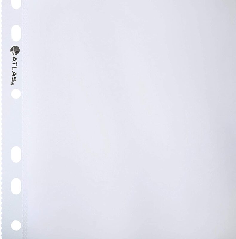Atlas RBI009 File Pockets with 11 Holes, Clear