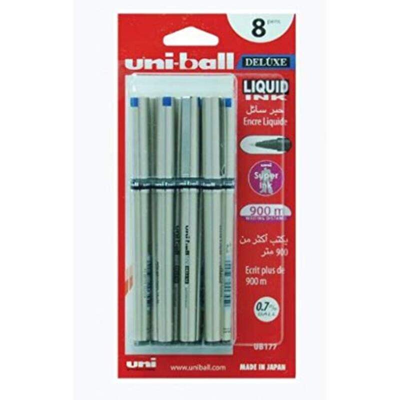 

Deluxe 7-Piece Rollerball Pen, 0.7mm, UB177, Blue