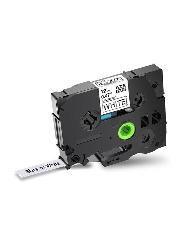

Brother TZ-231 P-Touch Laminated Label Tape, 12mm x 8 Meters, Black on White