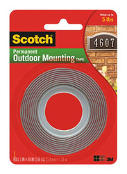 Scotch 411P Outdoor Mounting Tape, 1 in x 5 ft, Grey